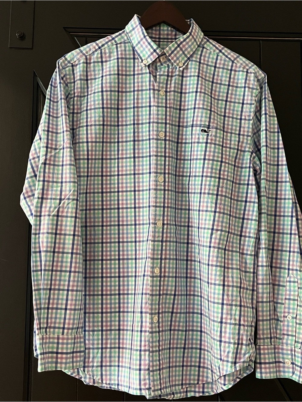 Vineyard Vines Multicolor Plaid Button-Down Shirt — Light Blue, Green & Purple